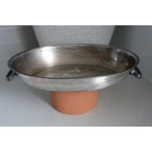 Vintage Silver Plated Serving Tray Dish with Handles‎ Round